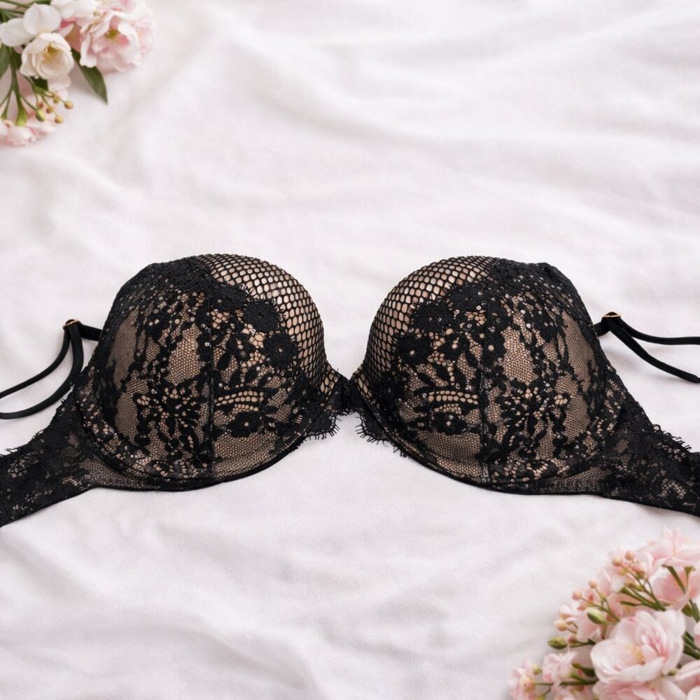 Victoria's Secret Black Lace Push-Up Bra